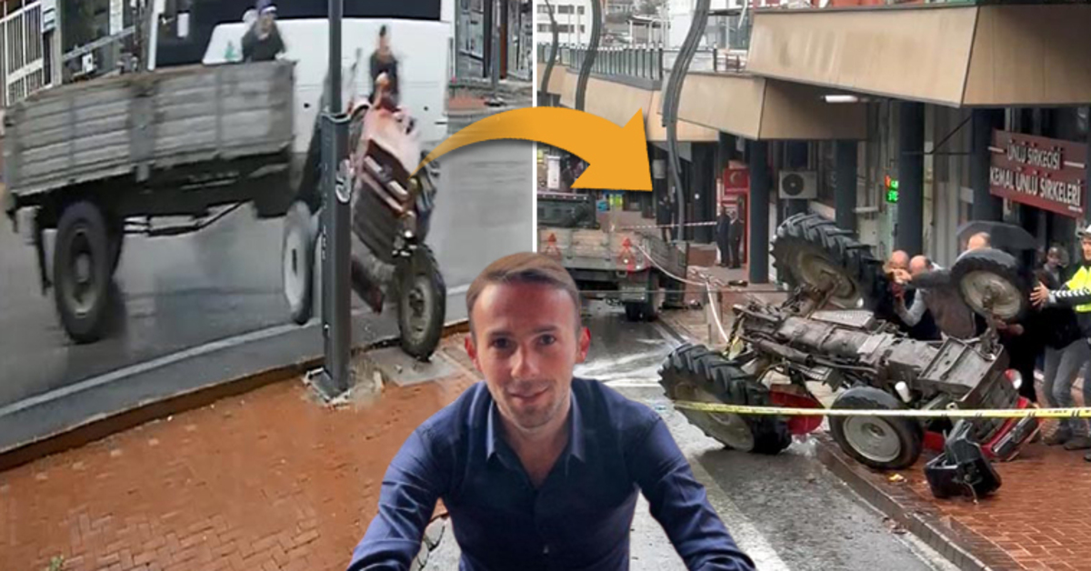 Devrilen traktörün altında can verdi